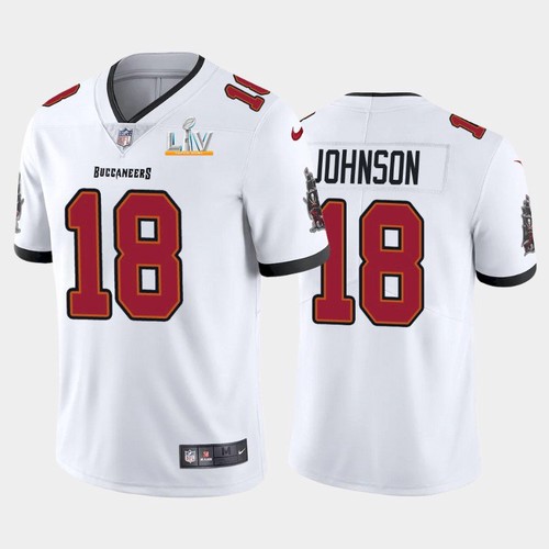 Men's Tampa Bay Buccaneers #18 Tyler Johnson White NFL 2021 Super Bowl LV Limited Stitched Jersey Men's Tampa Bay Buccaneers #18 Tyler Johnson White NFL 2021 Super Bowl LV Limited Stitched Jersey